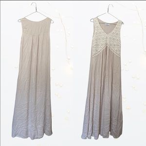 Mango Ivory Cream Maxi Lace Dress